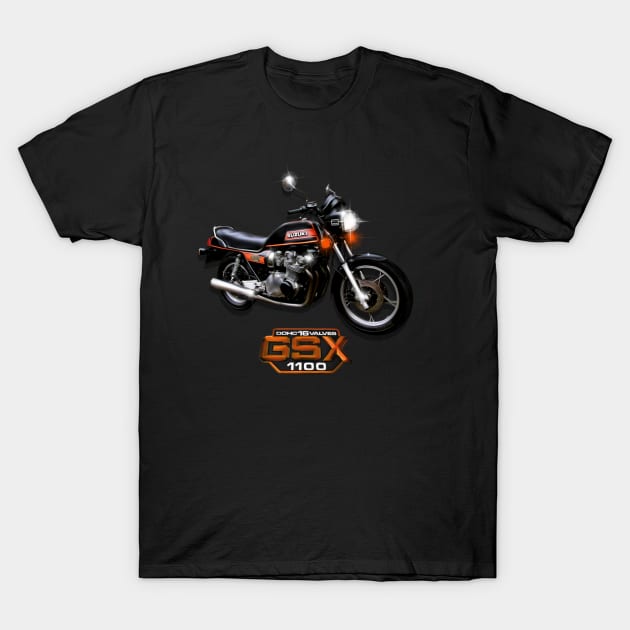 The Classic Suzuki GSX 1100 DOHC design by MotorManiac T-Shirt by MotorManiac